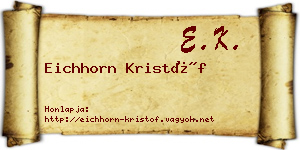 Eichhorn Kristóf névjegykártya